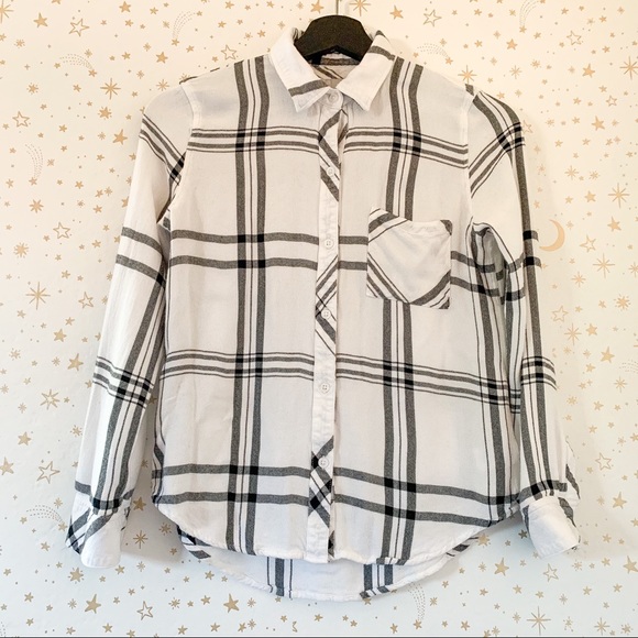 Rails Hunter White Jet Flannel Long Sleeve Shirt - Picture 3 of 16